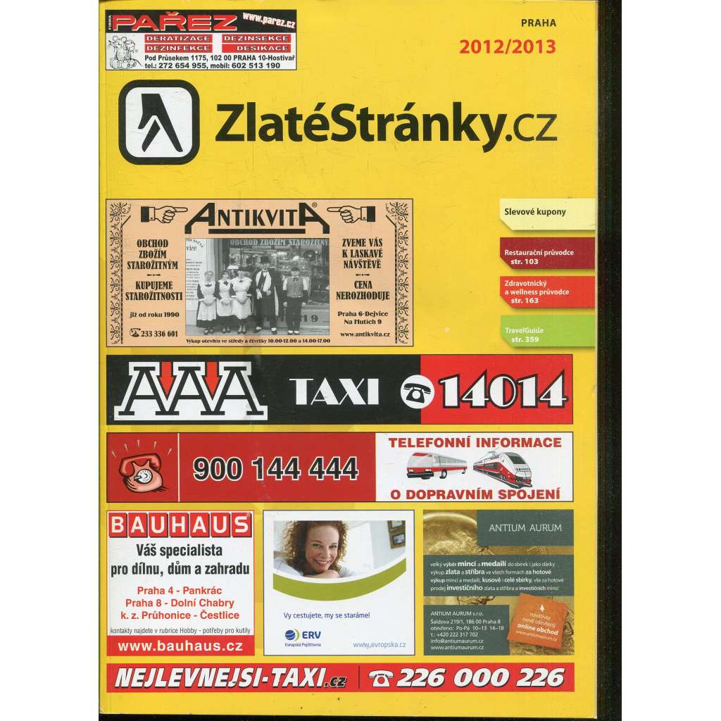 Zlaté stránky 2012-2013 (telefonní seznam) Praha