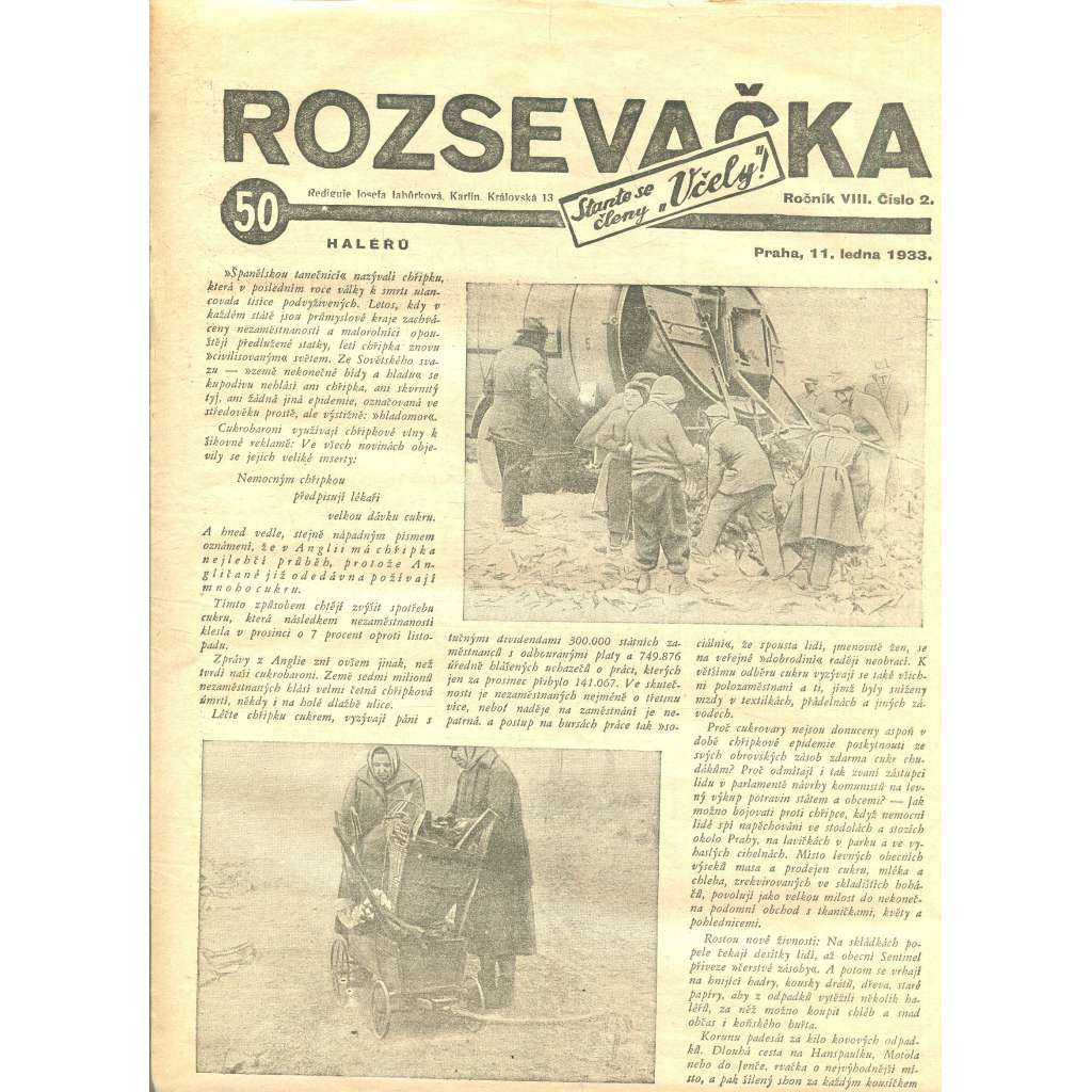 Rozsevačka, ročník VIII., číslo 2/1933 (časopis, 1. republika, noviny)