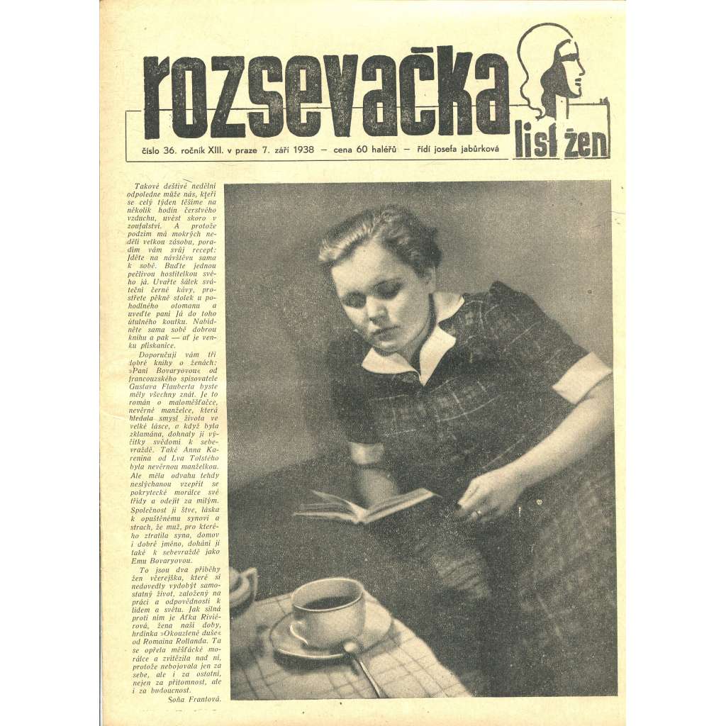 Rozsevačka, ročník XIII., číslo 36/1938 (časopis, noviny)