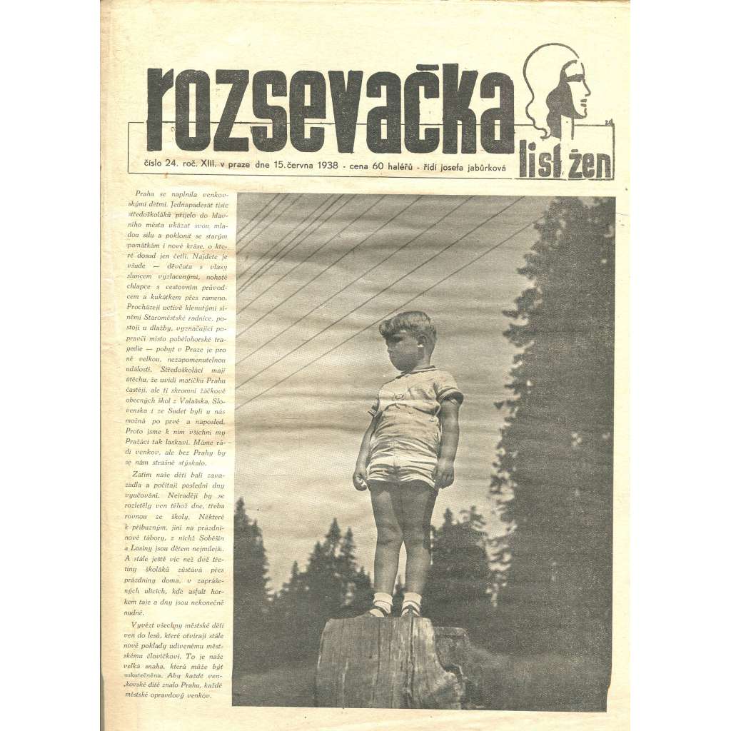 Rozsevačka, ročník XIII., číslo 24/1938 (časopis, noviny)