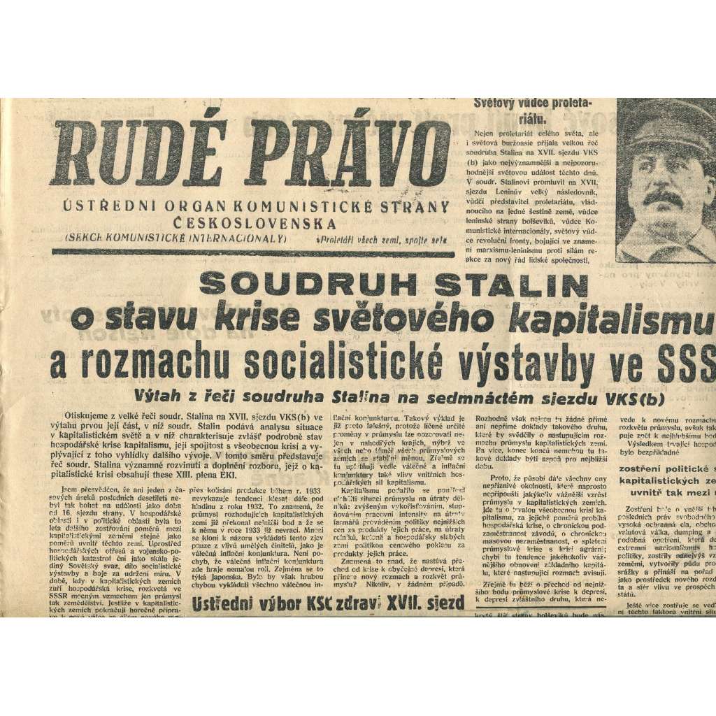 Rudé právo, číslo 24/1934 (1. republika, staré noviny) - [komunisté, komunismus]