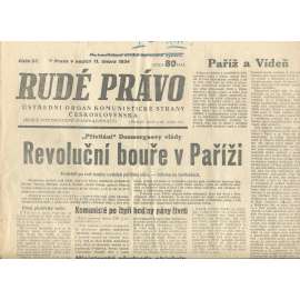 Rudé právo, číslo 34/1934 (1. republika, staré noviny) - [komunisté, komunismus]