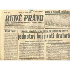 Rudé právo, číslo 196/1935 (1. republika, staré noviny) - [komunisté, komunismus]