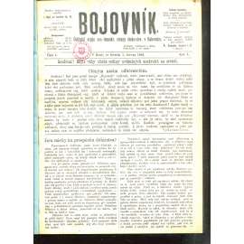 Bojovník, ročník I., číslo 4, 5, 7 a  9 -17/1883 a ročník II., číslo 1-24/1884. Ústřední orgán soc.-demokr. strany česko-slov. v Rakousku (časopis, noviny)