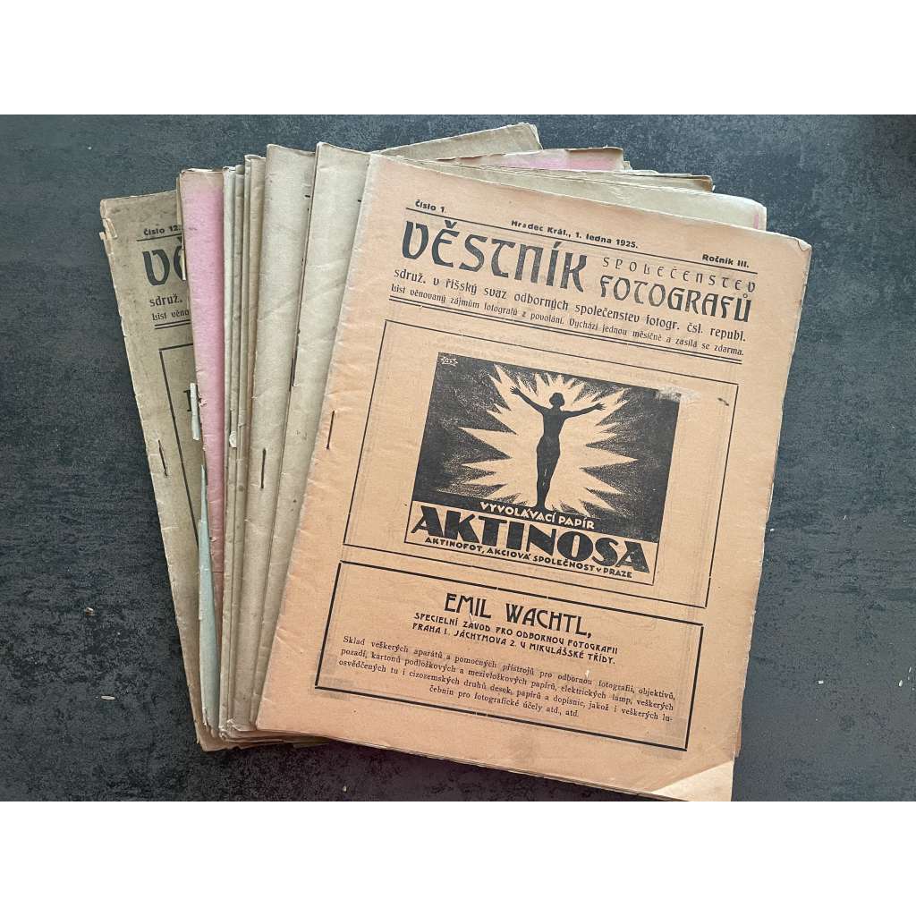 Věstník společenstev fotografů, ročník III., čísla 1-12/1925 (časopis, fotografie, kompletní ročník)