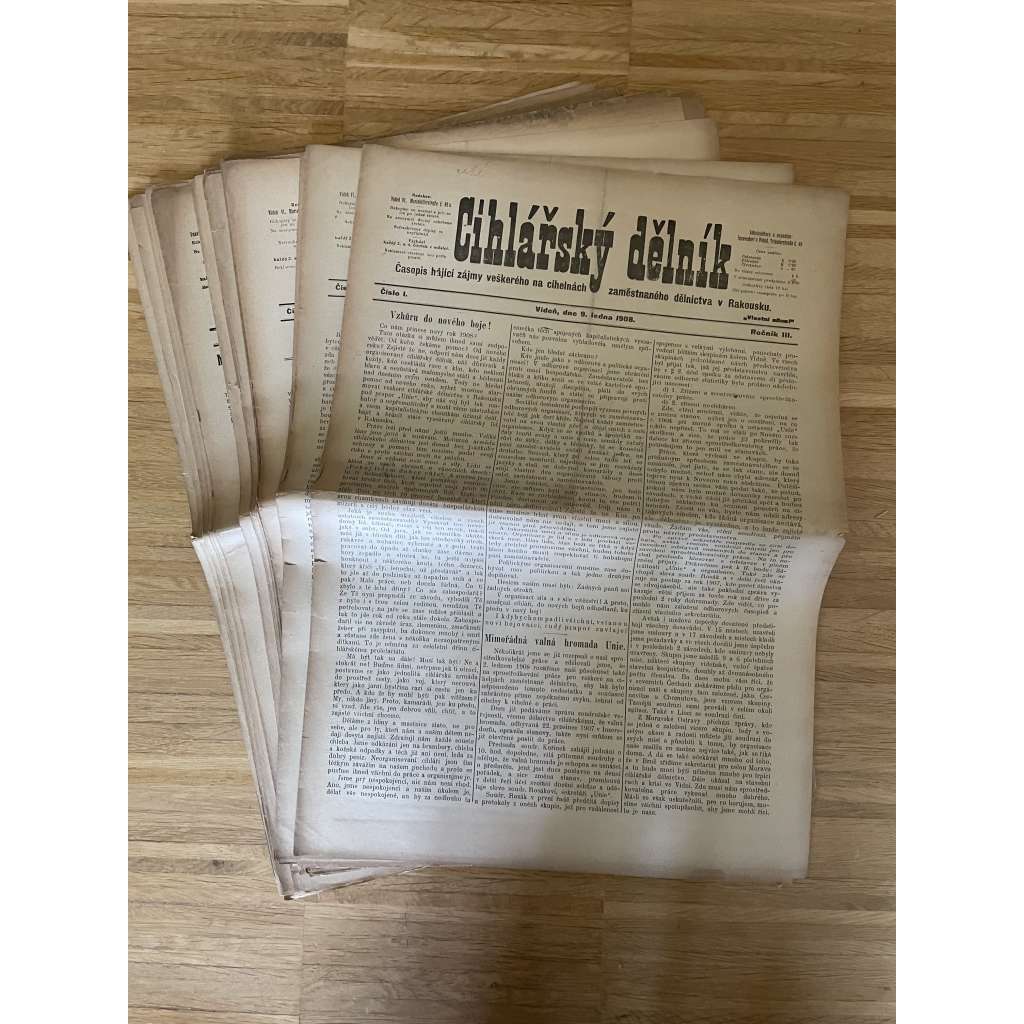 Cihlářský deník, ročník III., číslo 1-26/1908 (cihelny, cihly) - časopis, noviny
