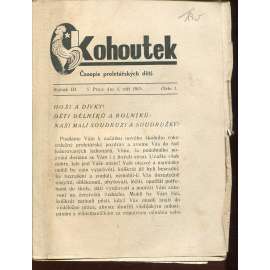 Kohoutek, ročník III., číslo 1/1924. Časopis proletářských dětí (1. republika, staré noviny)