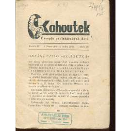 Kohoutek, ročník IV., číslo 10/1926. Časopis proletářských dětí (1. republika, staré noviny)