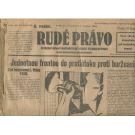 Rudé právo, ročník IX., číslo 104/1928 (1. republika, staré noviny) - není kompletní