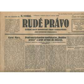 Rudé právo, ročník IX., číslo 107/1928 (1. republika, staré noviny)