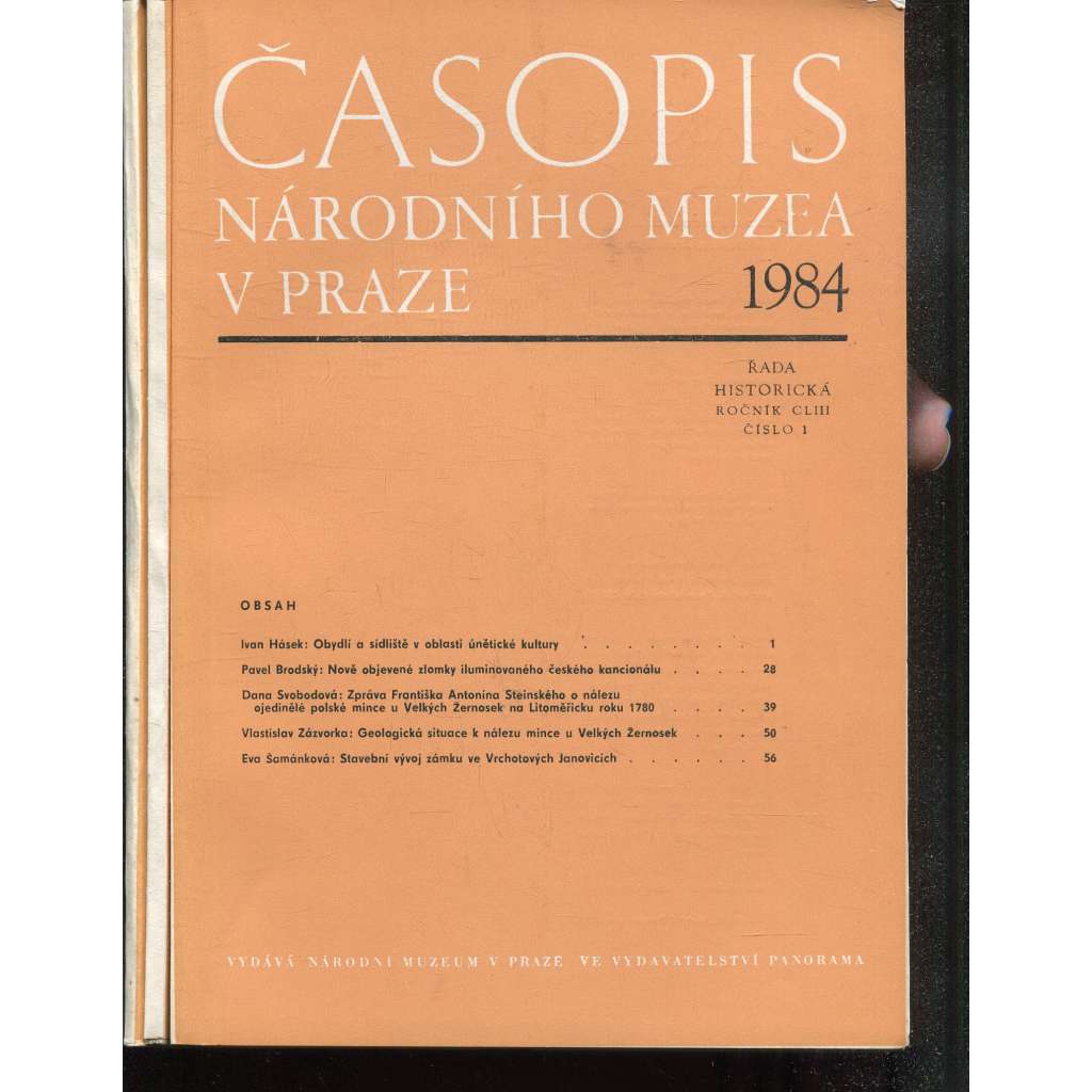 Časopis Národního muzea v Praze, ročník CLIII., číslo 1-4/1984 (3 svazky)
