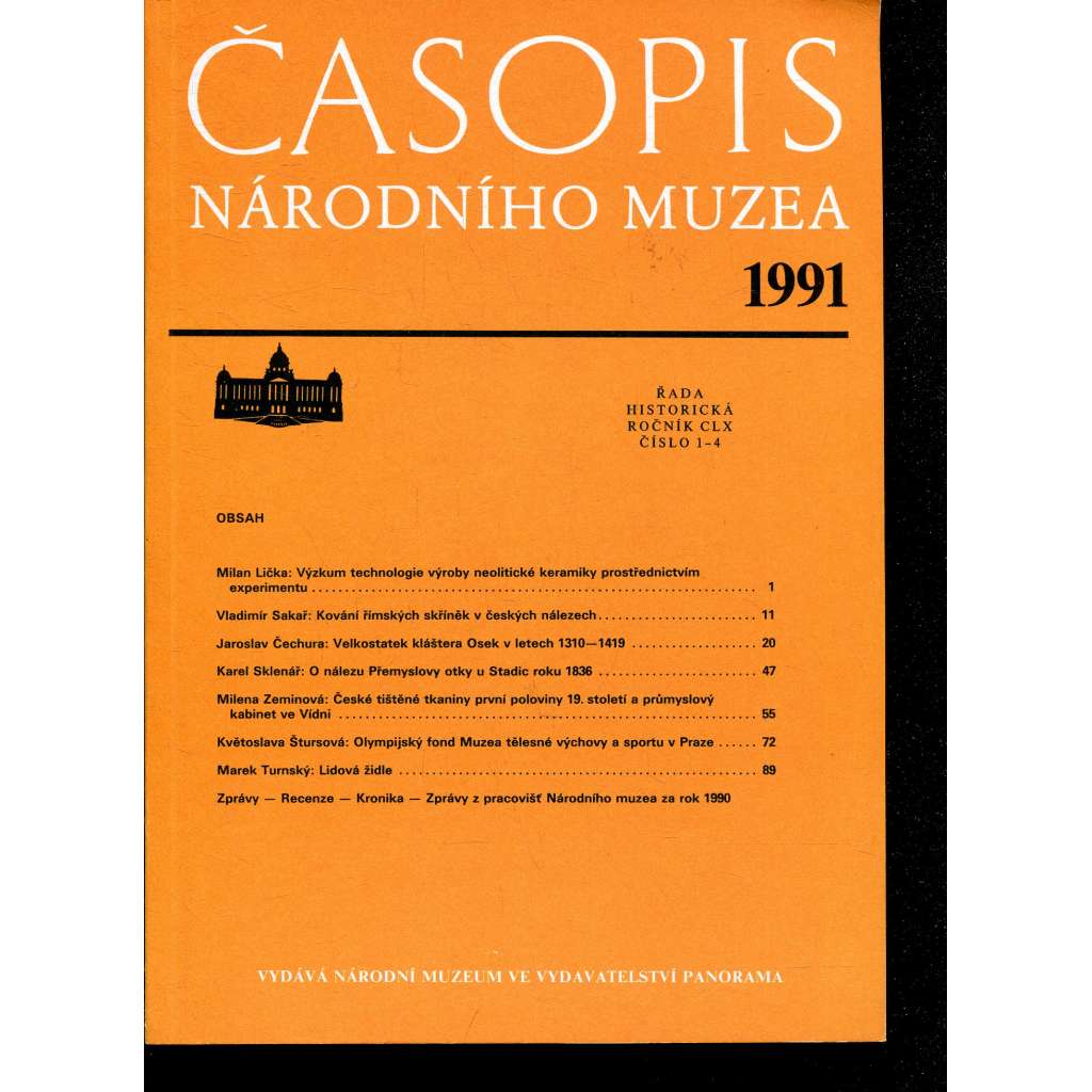 Časopis Národního muzea, ročník CLX., číslo 1-4/1991