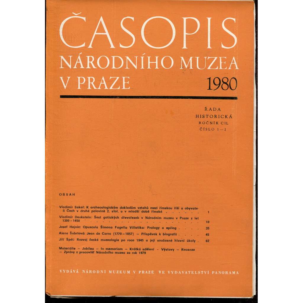 Časopis Národního muzea v Praze, ročník CIL., číslo 1-2/1980