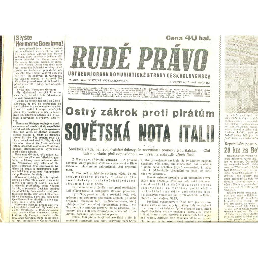 Rudé právo, číslo 210/1937 (staré noviny) - [komunisté, komunismus]
