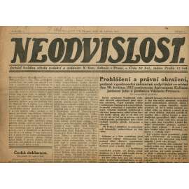 Neodvislost, ročník I., číslo 1/1917 (staré noviny)