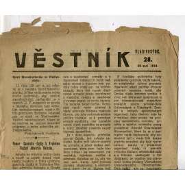 Věstník Vladivostok, číslo 28/1919 (noviny,1. republika, legie)
