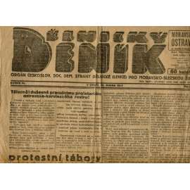 Dělnický deník, ročník IV., číslo 84/1921 (1. republika, staré noviny, komunistická literatura) - Ostrava