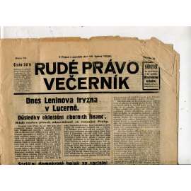 Rudé právo Večerník, ročník IX., číslo 12/1928. - staré noviny, 1. republika