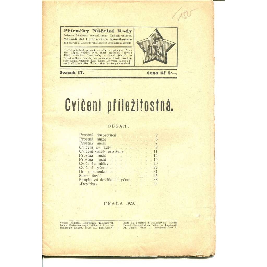 Cvičení příležitostná (časopis, noviny) - Příručky Náčelní rady, sv. 17