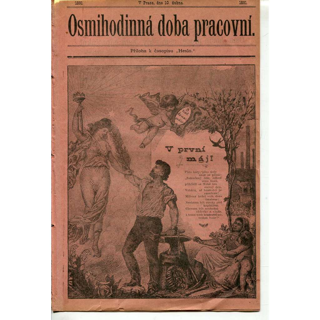 Osmihodinná doba pracovní (10.4.1891). Příloha k časopisu Heslo (časopis, noviny)