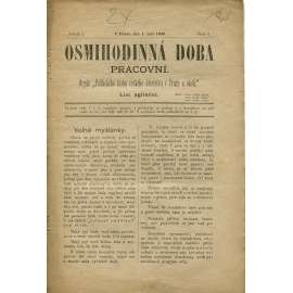 Osmihodinná doba pracovní, ročník I., číslo 8/1890. Orgán politického klubu českého dělnictva v Praze a okolí (časopis, noviny)