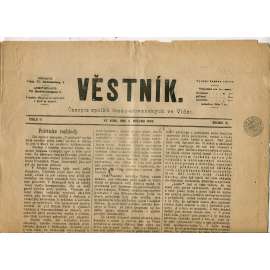 Věstník, ročník XI., číslo 11/1893. Časopis spolků česko-slovanských ve Vídni (Vídeň) - noviny