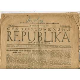 Československá republika, ročník CCXLI., číslo 209/1920. Pražské noviny (1. republika)