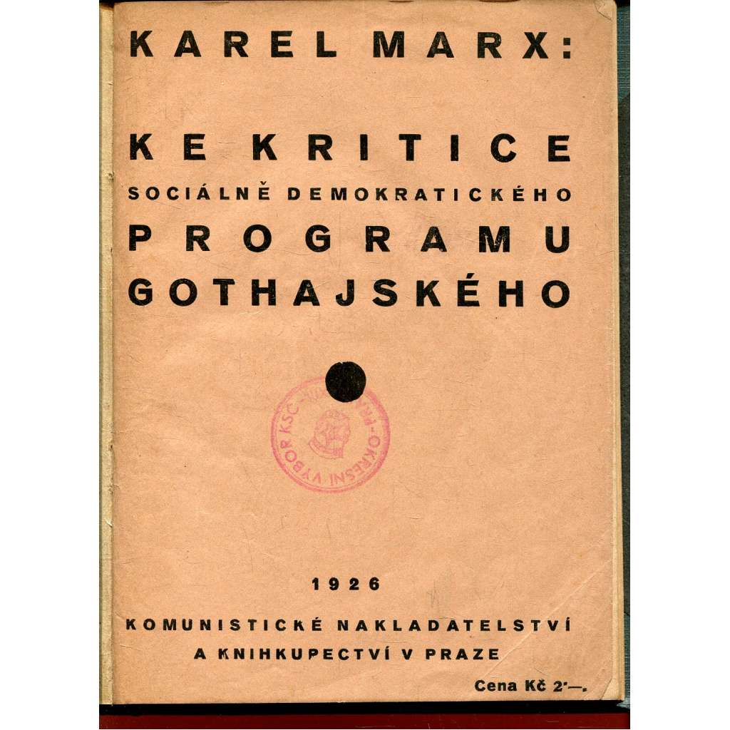Ke kritice sociálně demokratického programu gothajského