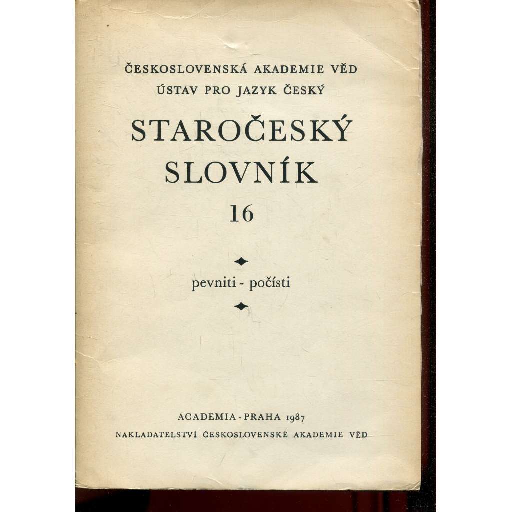 Staročeský slovník, sv. 16. Pevniti-počísti