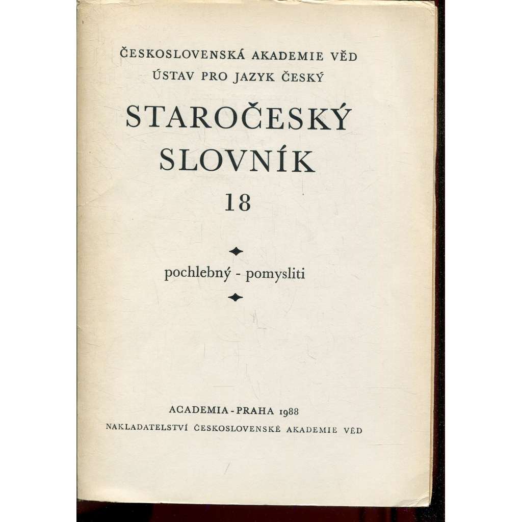 Staročeský slovník, sv. 18. Pochlebný-pomysliti