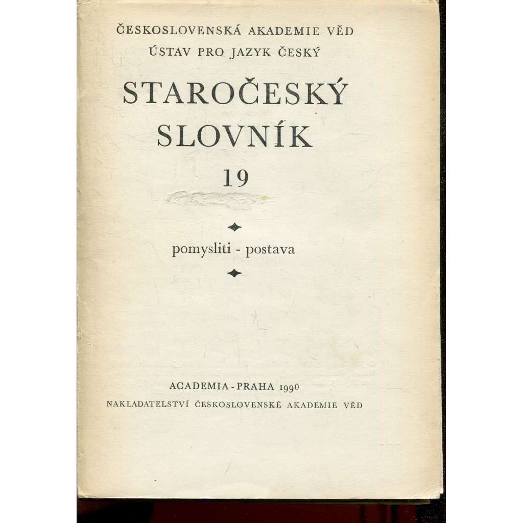 Staročeský slovník, sv. 19. Pomysliti-postava