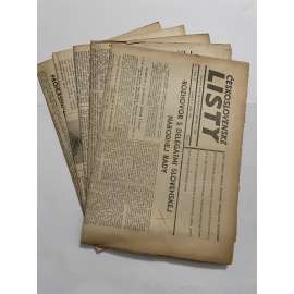 Československé listy, ročník III., čísla 1-5/1945. Časopis československých občanů v SSSR - Protektorát, staré noviny, Moskva