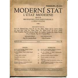 Moderní stát, ročník XI, číslo 5/1938. Revue pro politiku, parlamentarismus a vědy státní (časopis)