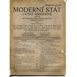 Moderní stát, ročník XI, číslo 6-7/1938. Revue pro politiku, parlamentarismus a vědy státní (časopis)