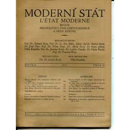 Moderní stát, ročník X., číslo 12/1937. Revue pro politiku, parlamentarismus a vědy státní (časopis)