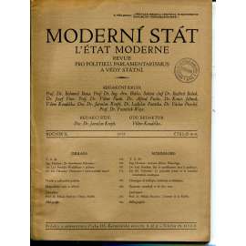Moderní stát, ročník X., číslo 8-9/1937. Revue pro politiku, parlamentarismus a vědy státní (časopis)
