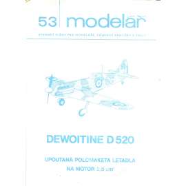Modelář, číslo 53. Stavební plány pro modeláře, zájmové kroužky a školy (letadla, letectví) - Dewoitine D 520
