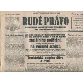 Rudé právo, ročník VIII., číslo 270/1927. Ústřední orgán Komunistické strany Československa (staré noviny, 1. republika)