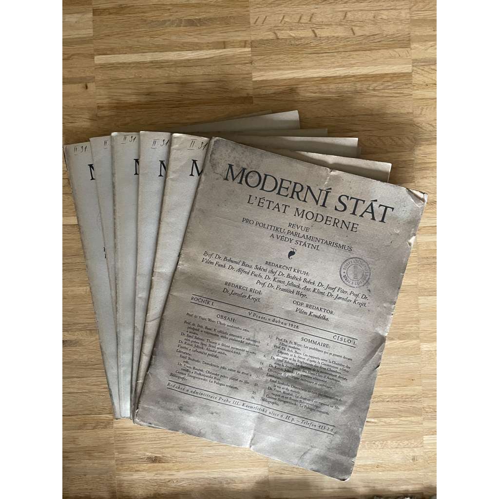 Moderní stát, ročník I, číslo 1-10/1928. Revue pro politiku, parlamentarismus a vědy státní