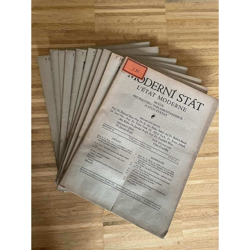 Moderní stát, ročník II, číslo 1-10/1929. Revue pro politiku, parlamentarismus a vědy státní