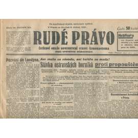 Rudé právo, ročník XII., číslo 59/1931. Ústřední orgán Komunistické strany Československa (staré noviny, 1. republika)