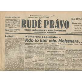 Rudé právo, ročník XII., číslo 69/1931. Ústřední orgán Komunistické strany Československa (staré noviny, 1. republika)