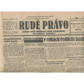 Rudé právo, ročník XII., číslo 70/1931. Ústřední orgán Komunistické strany Československa (staré noviny, 1. republika)
