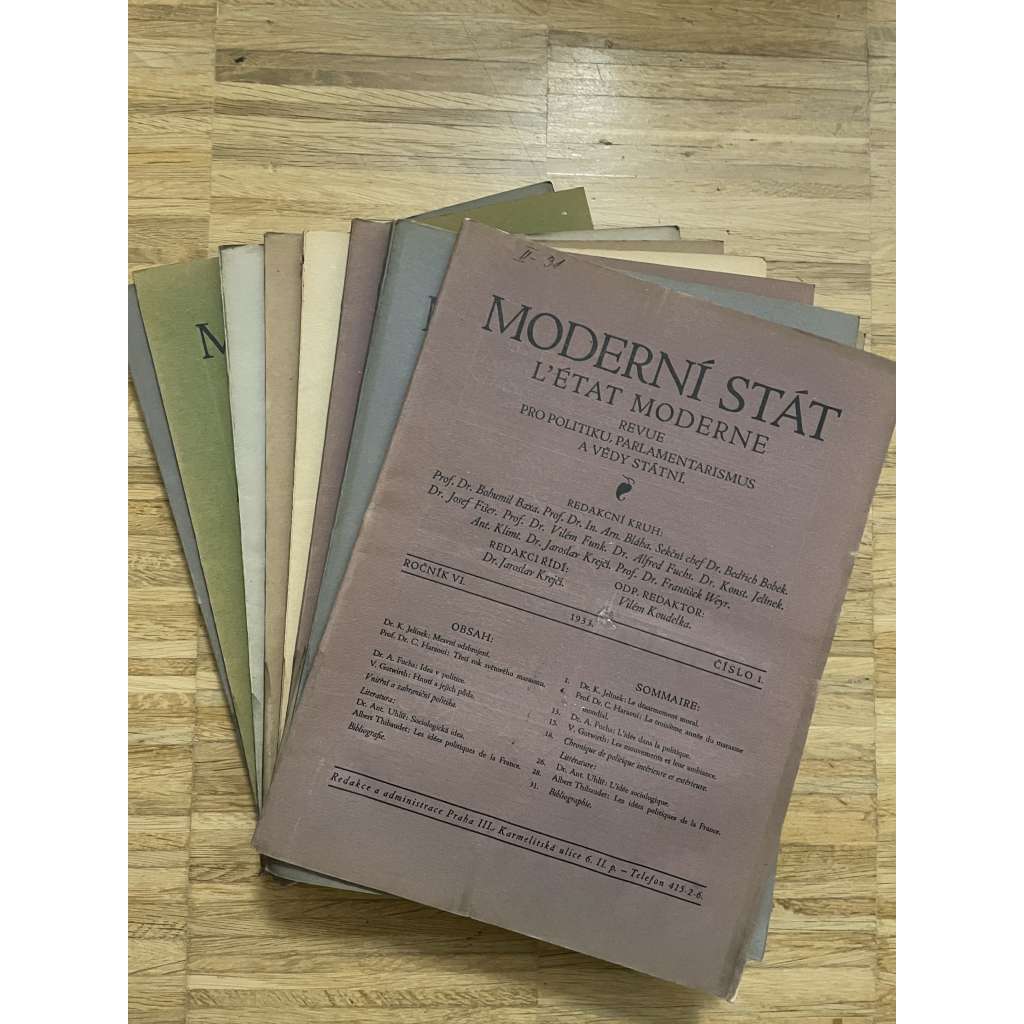 Moderní stát, ročník VI, číslo 1-12/1933. Revue pro politiku, parlamentarismus a vědy státní