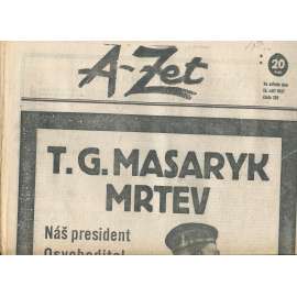 A-Zet, noviny, 1937 (smrt T. G. Masaryk, prezident) - pošk.