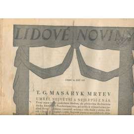 Lidové noviny, 1937 (smrt T. G. Masaryk, prezident)