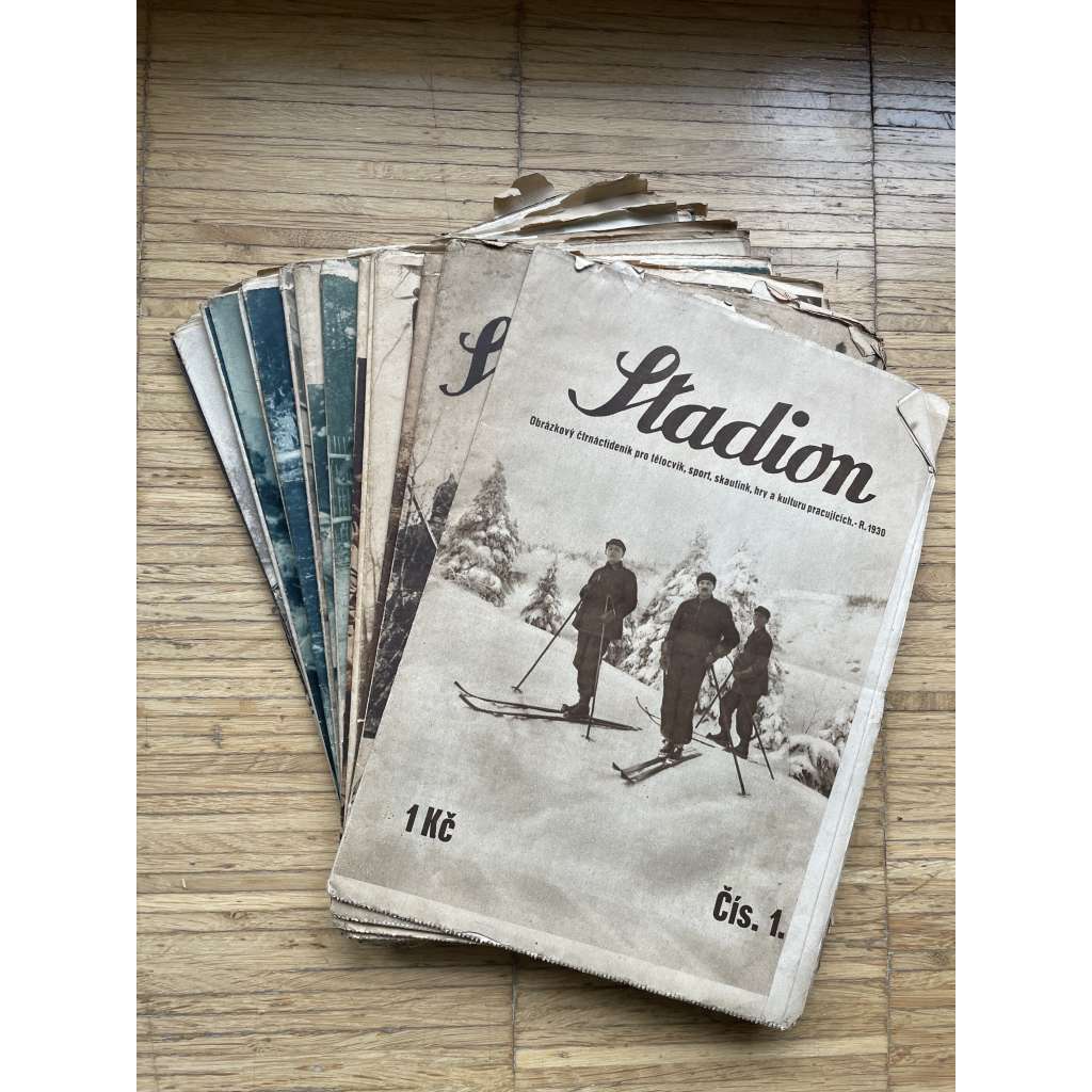 Stadion, čísla 1-10, 12-17 a 20-24/1930. Obrázkový čtrnáctideník pro tělocvik, sport, skauting, hry a kulturu pracujících (časopis, 1. republika) - není kompletní