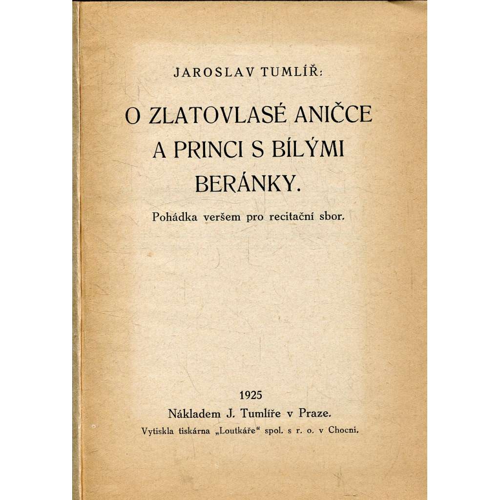 O zlatovlasé Aničce a princi s bílými beránky (divadlo, divadelní hra)