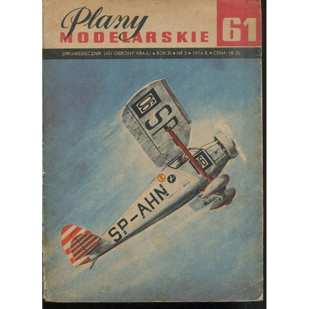 Plany modelarskie, roč. XI., č. 61/1974 [Modelářské plány - letadlo RWD-6; letectvo, letadla, modelářství, modely]