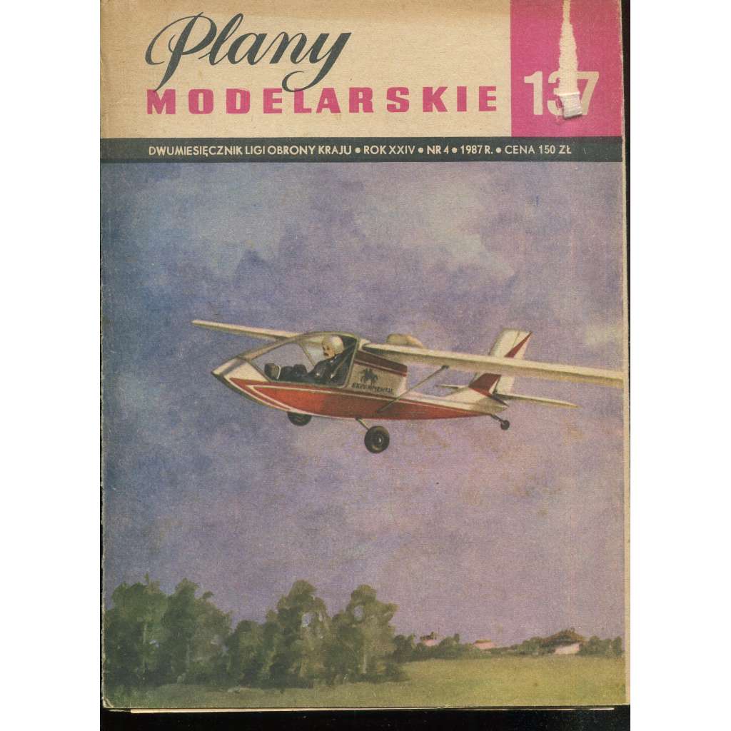 Plany modelarskie, roč. XXIV., č. 137/1987 [Modelářské plány - letadlo J-1 Prząśniczka, letectvo, letadla, modelářství, modely]